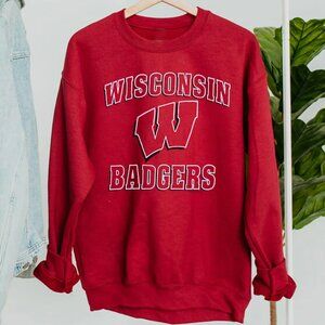 Red- Vintage 1990’s Pullover Sweatshirt of Wisconsin Badgers, Wisconsin Sweater